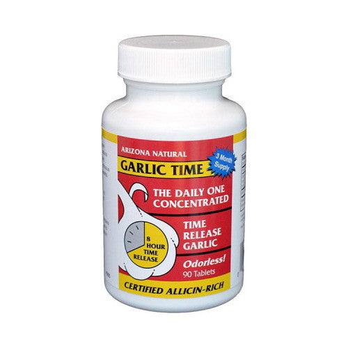 Arizona Natural Garlic Time Oderless Time Release Tablets- 90 Ea